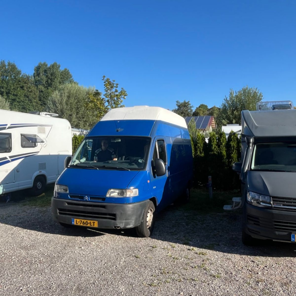 Limao parked at the campsite.