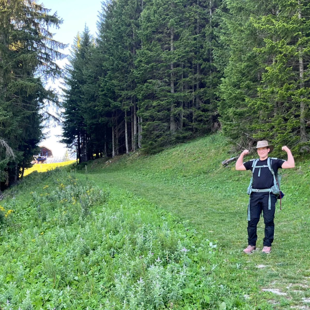 Noah confident at the start of the hike.