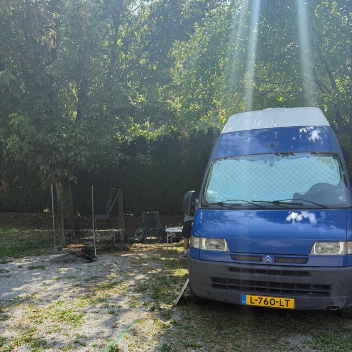 Limao parked at the campsite.
