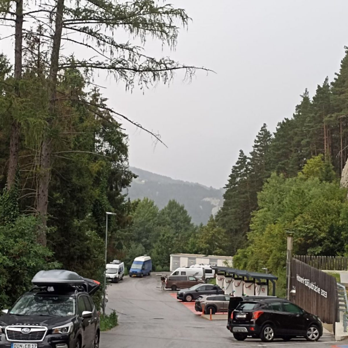 Parked in the secret area.